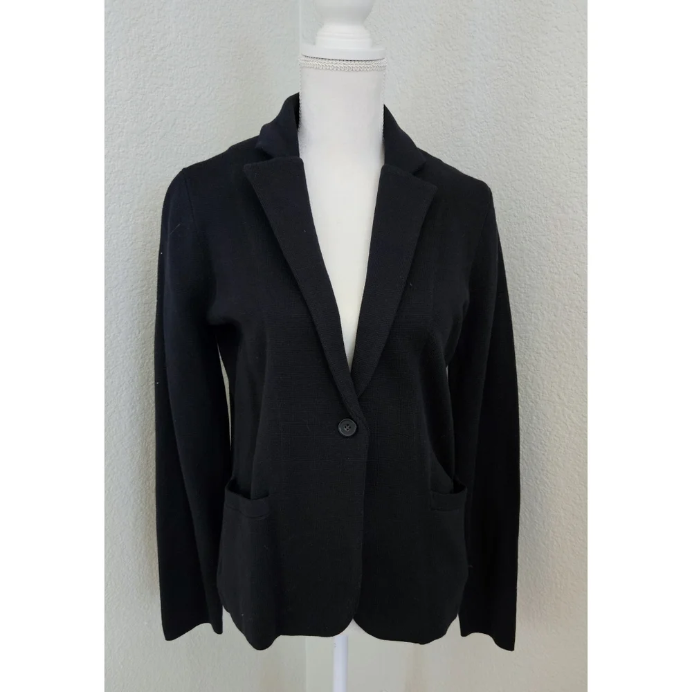 J. Crew Schoolboy Sweater Blazer Cardigan in Black | Size Medium NWT - Picture 3 of 4